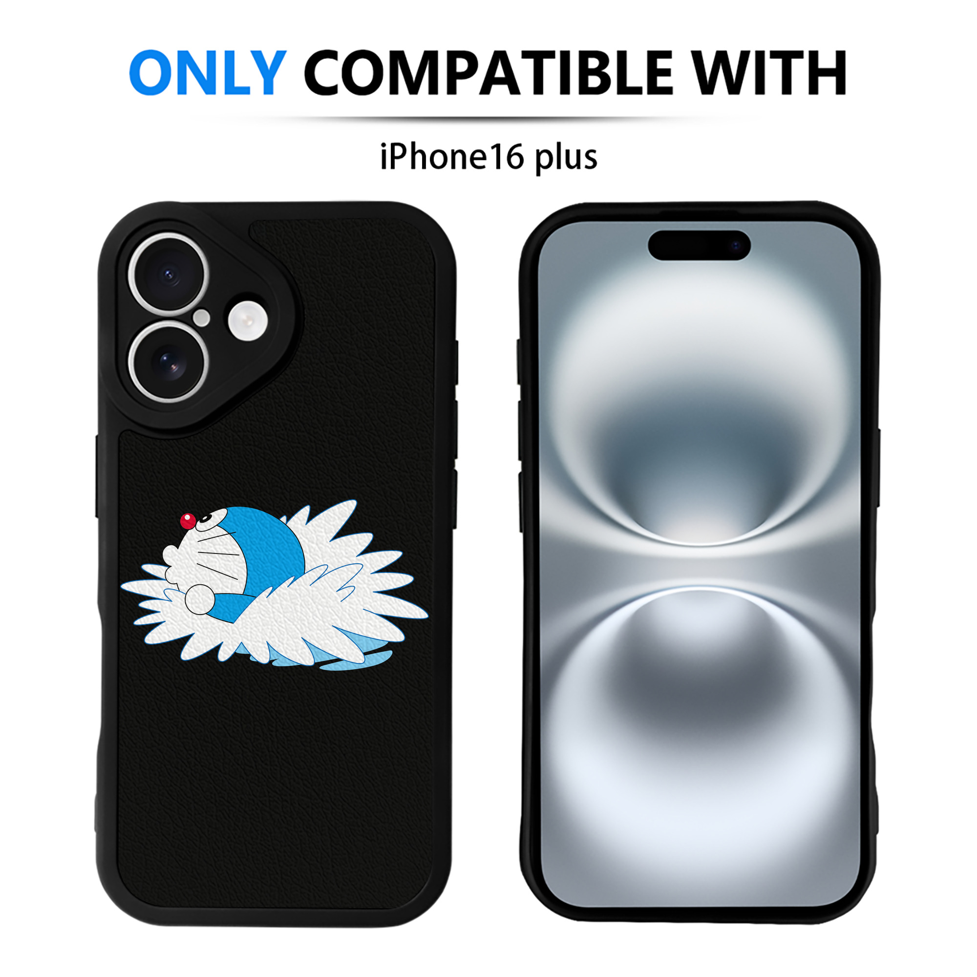 （画像用） ドラえもん Doraemon 【iPhone 16シリーズ対応】シリコンスマホケース（レザー調） 材質：シリコン
